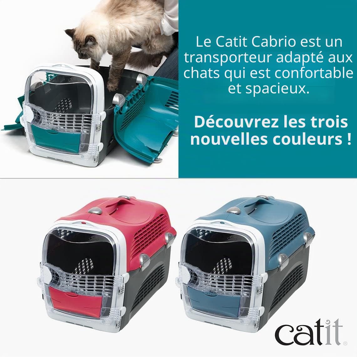 catit-cabrio-cage-de-transport-pour-chat-turquoise image 7