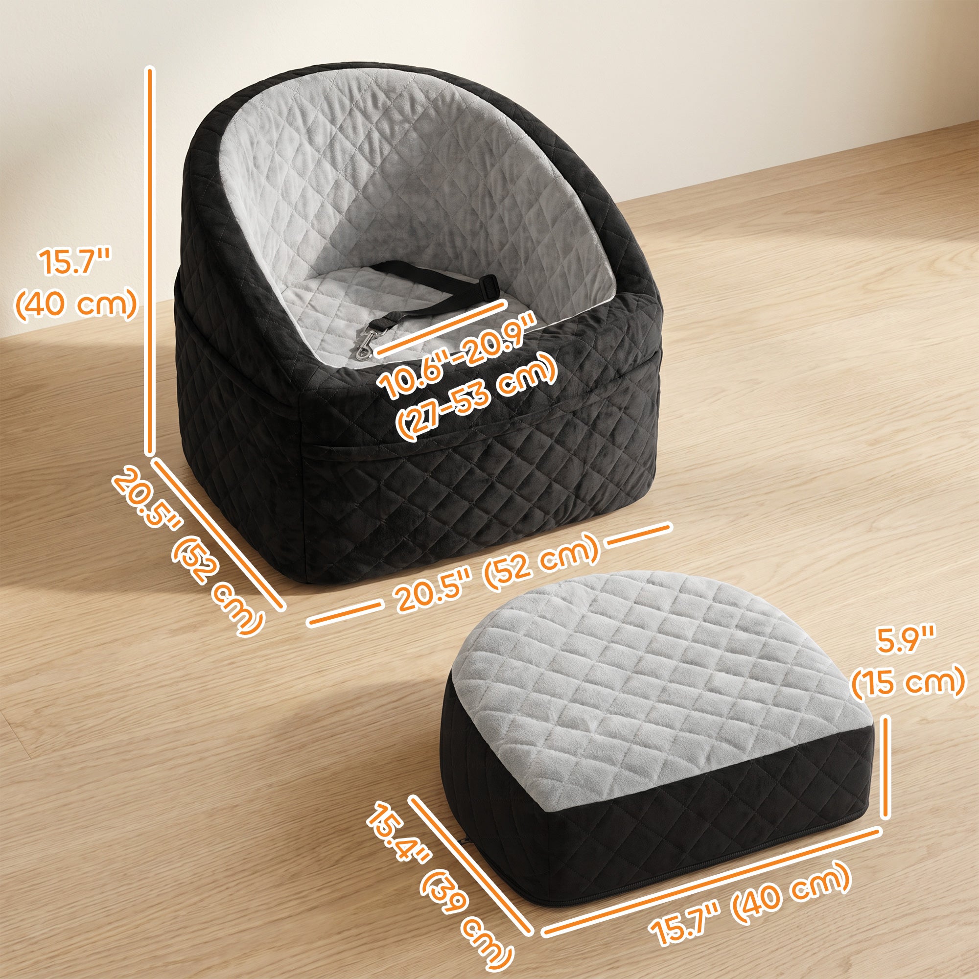 pawhut-si-ge-auto-pour-chien-petites-races-moins-de-10kg-lit-lavable-gris image 5