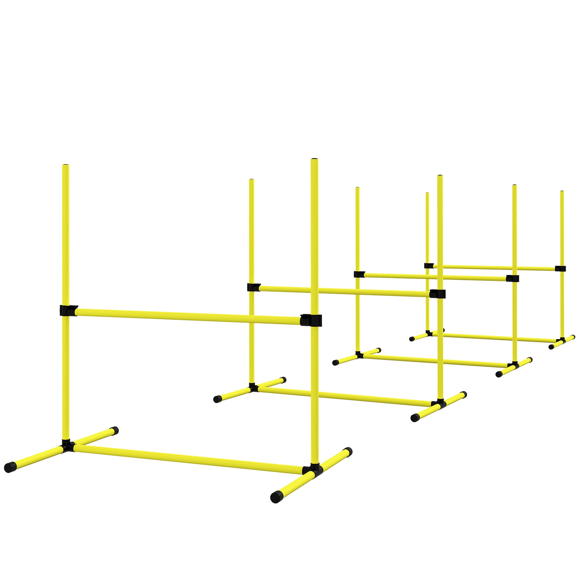 pawhut-kit-agility-chien-6-pi-ces-haies-r-glables-jaune image 2