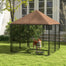 pawhut-enclos-chien-ext-rieur-140-x-140-x-152-cm-avec-auvent-et-gamelle image 3