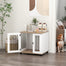 pawhut-cage-meuble-marron-pour-chiens-petits-et-moyens-avec-double-porte image 4