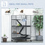 pawhut-cage-petits-animaux-50-5-tages-avec-hamac-et-6-portes-argent image 5