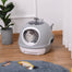 pawhut-maison-de-toilette-couverte-pour-chat-avec-lucarne-et-tiroir-pelle-gris image 3