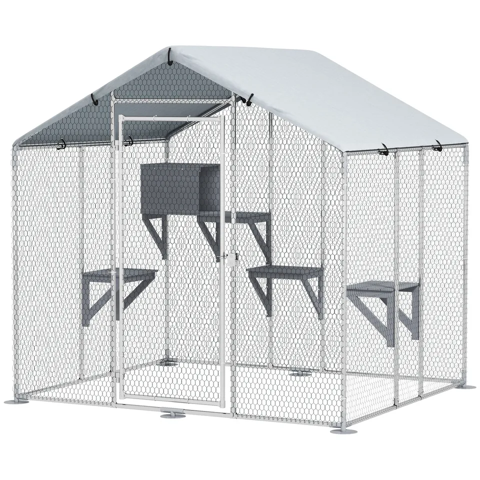 pawhut-catio-enclos-ext-rieur-79-3-4-m-pour-jusqu-5-chats image 1