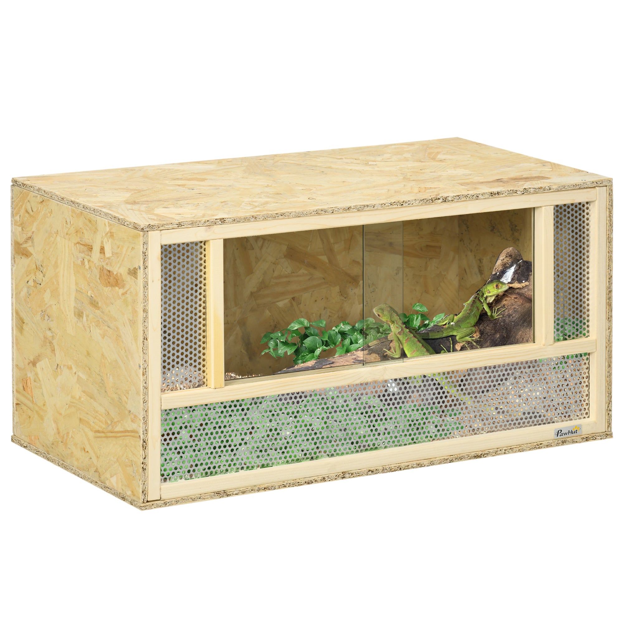 pawhut-terrarium-reptile-bois-31-5-portes-coulissantes-verre-naturel image 1