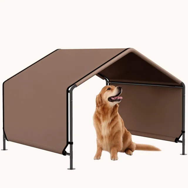 pawhut-tente-d-ombre-pour-chien-portable-hydrofuge-marron image 1