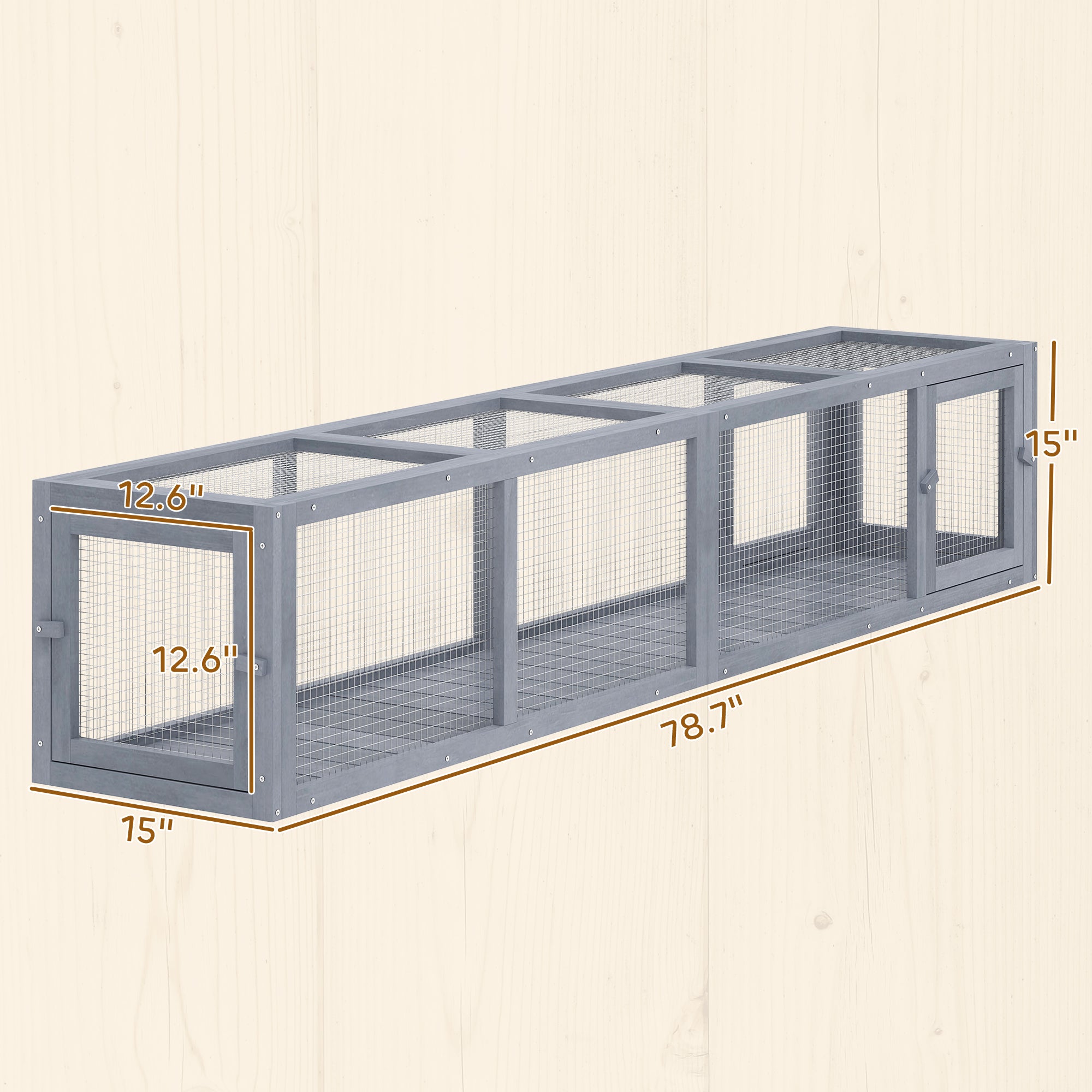 pawhut-tunnel-d-ext-rieur-pour-chat-en-bois-200-cm-79-gris-fonc image 5