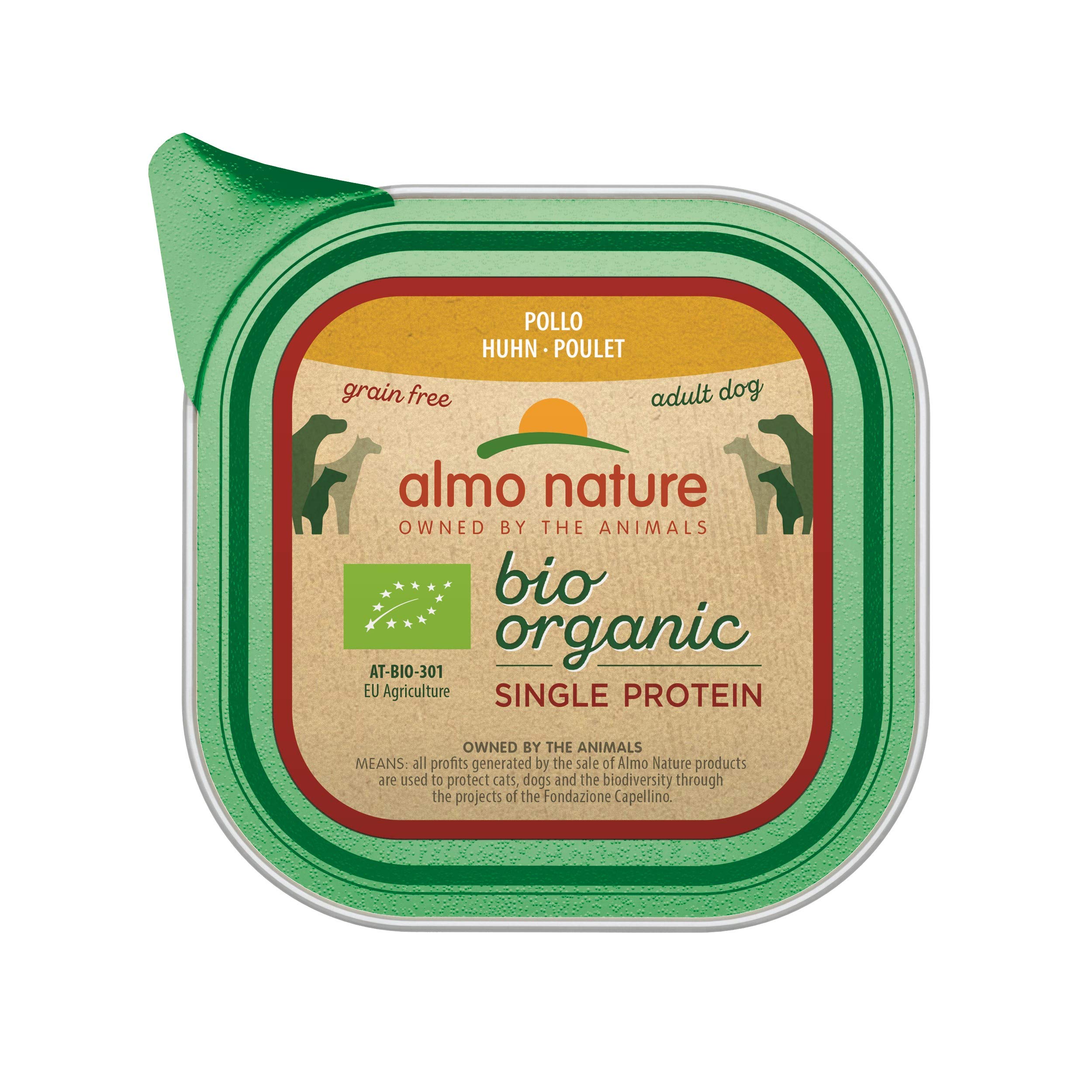almo-nature-bio-organic-grain-free-p-t-humide-pour-chien-adulte-au-poulet-11-x-1 image 1