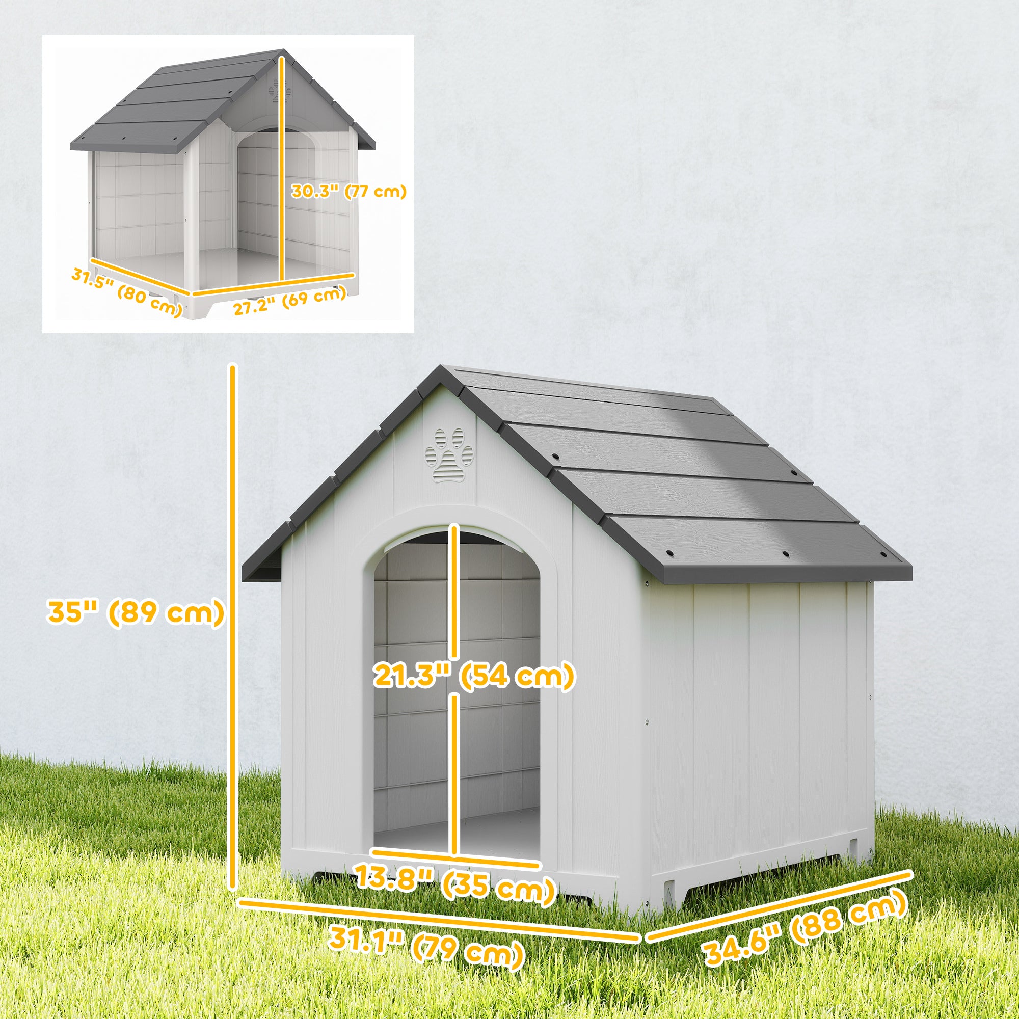 pawhut-niche-pour-chien-d-ext-rieur-en-plastique-avec-plancher-sur-lev-88-x-79-x image 5
