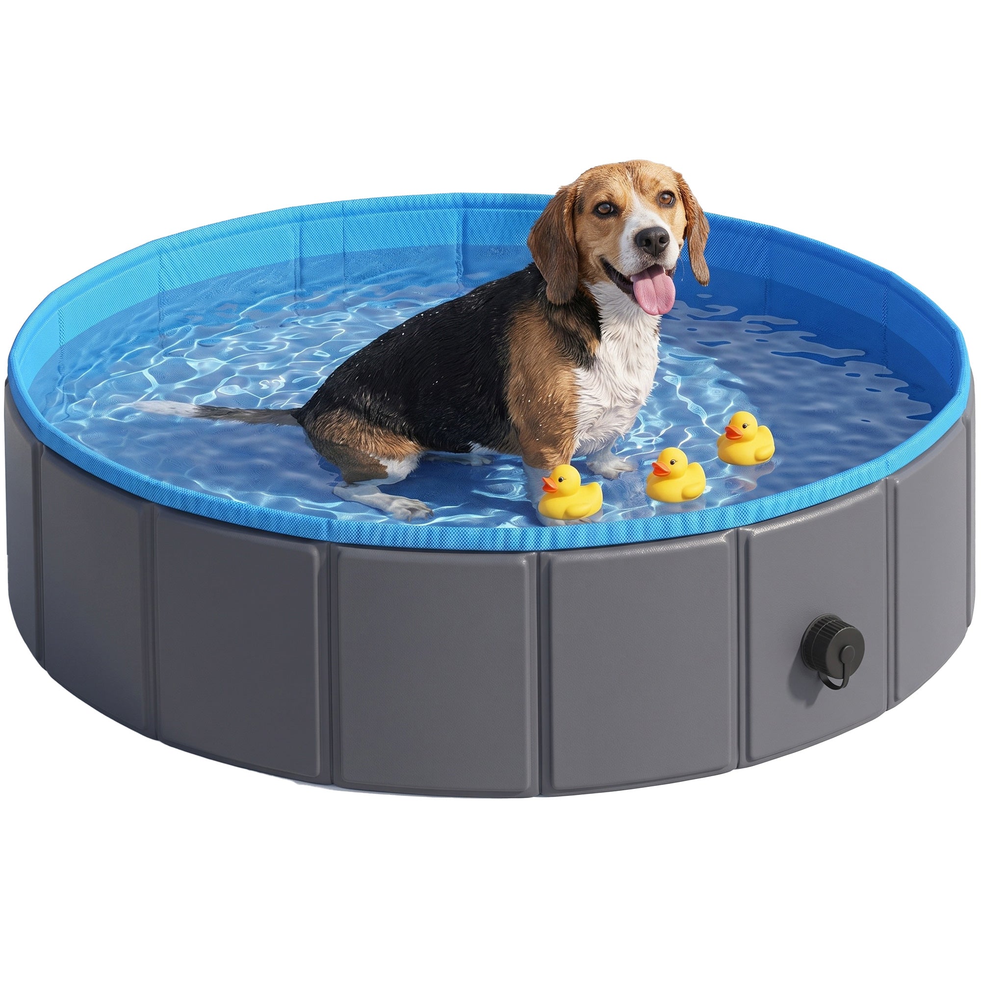 pawhut-piscine-chien-pliable-100x30-cm-pvc-pais-base-antid-rapante-bleu-gris image 1