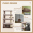 pawhut-escalier-pour-chat-4-marches-tapis-avec-griffoirs-et-balle-marron image 7
