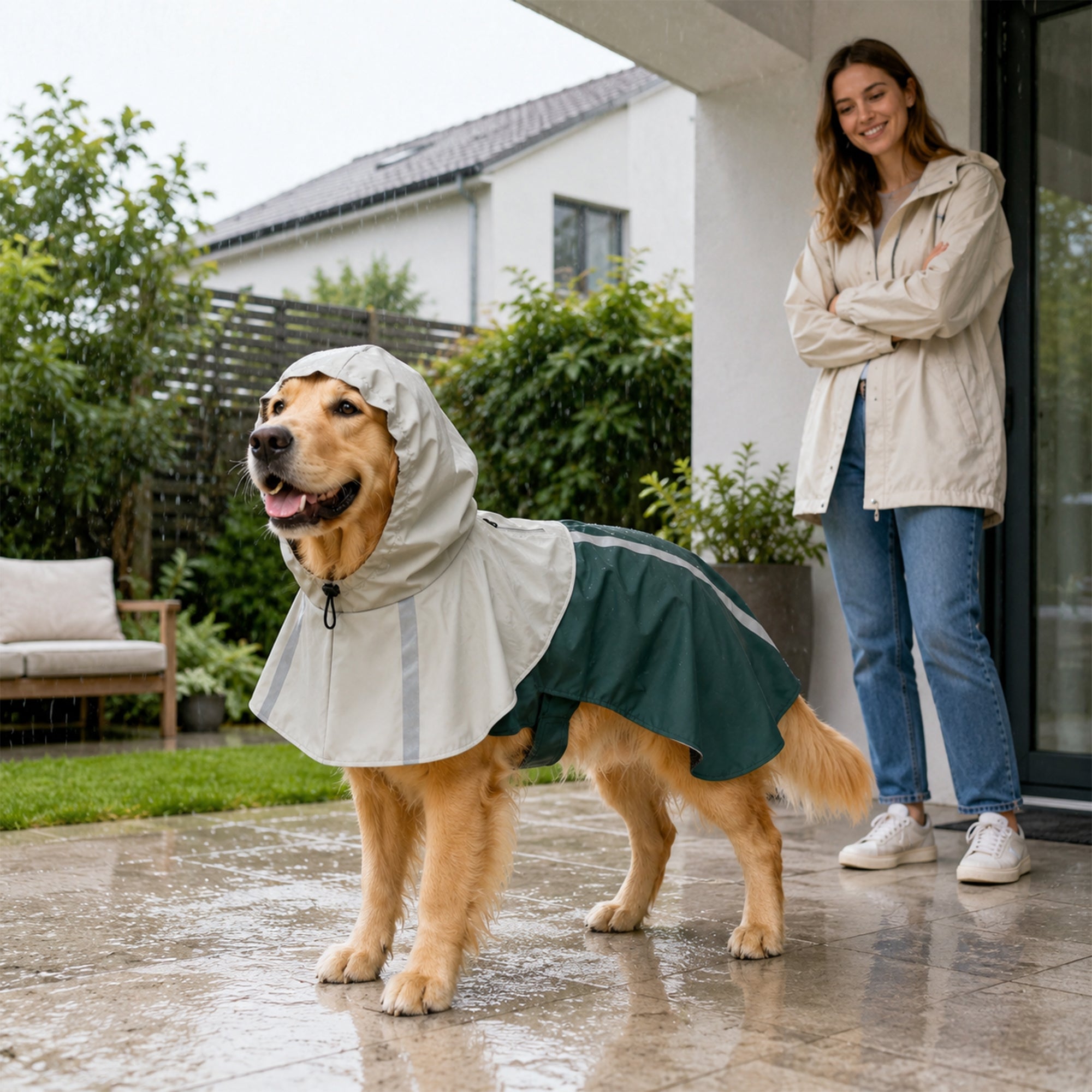 pawhut-manteau-imperm-able-chien-taille-l-avec-capuche-vert image 4