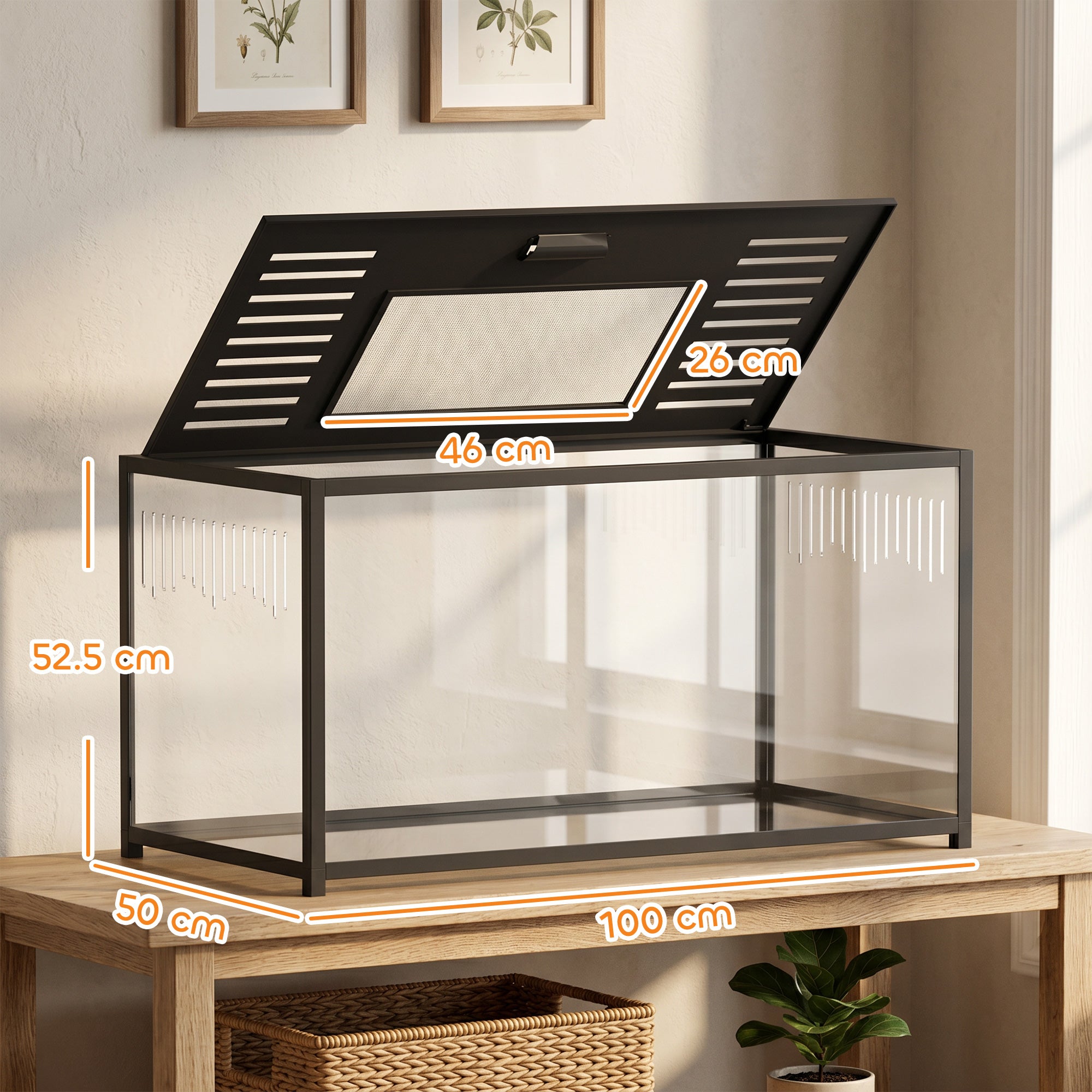 pawhut-cage-hamster-m-tal-100-x-50-x-52-5-cm-noire-anti-rongement image 5