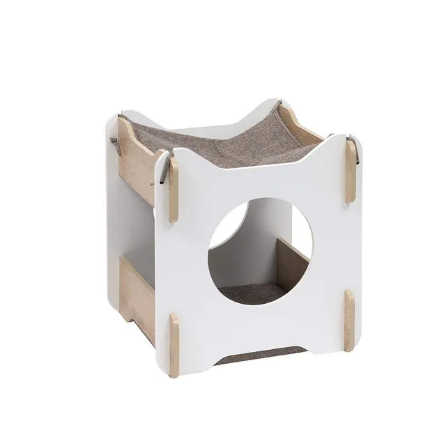 catit-vesper-cabana-blanc-ch-ne-meuble-2-tages-avec-hamac-pour-chat image 1