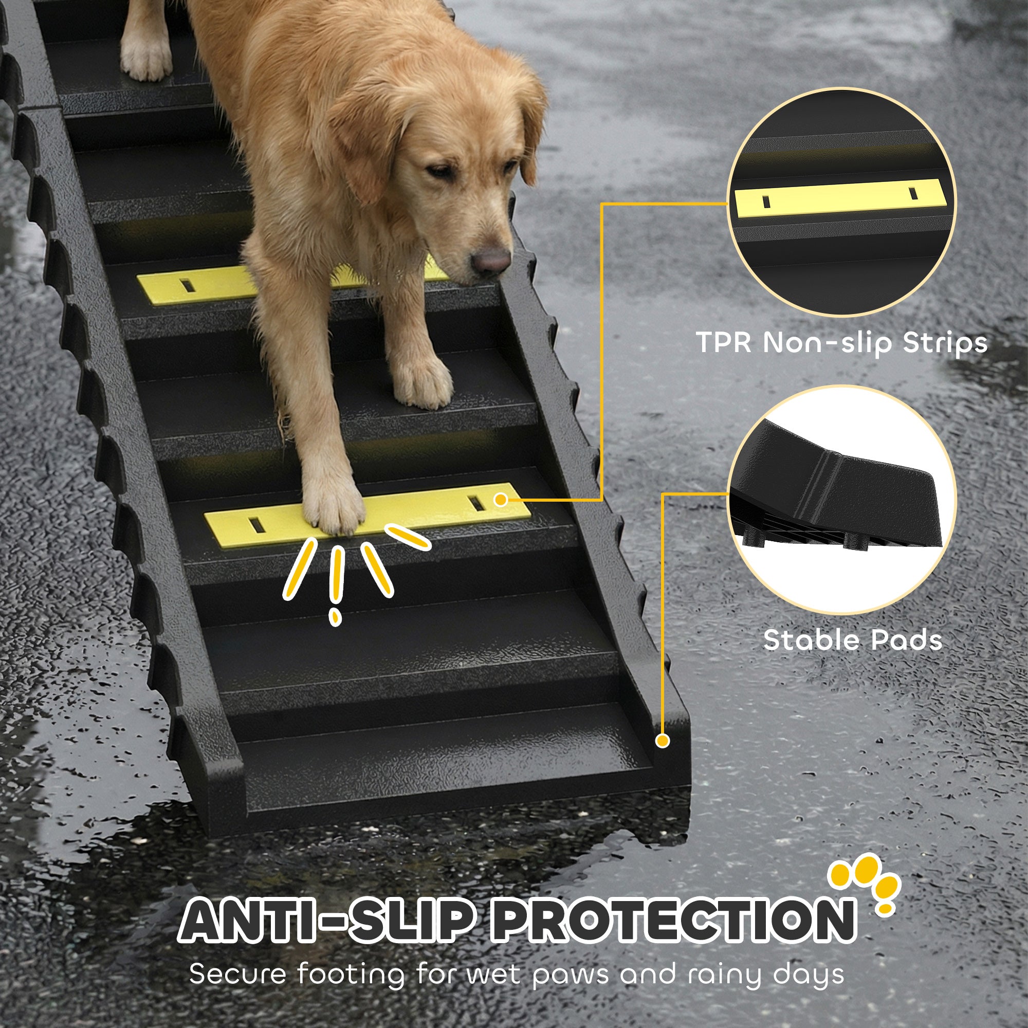 pawhut-rampe-escalier-pliante-pour-chien-voiture-suv-68-kg-noir image 7