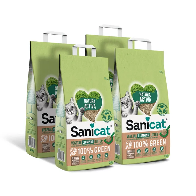 sanicat-natura-activa-100-green-liti-re-v-g-tale-agglom-rante-4-x-2-5-kg image 1