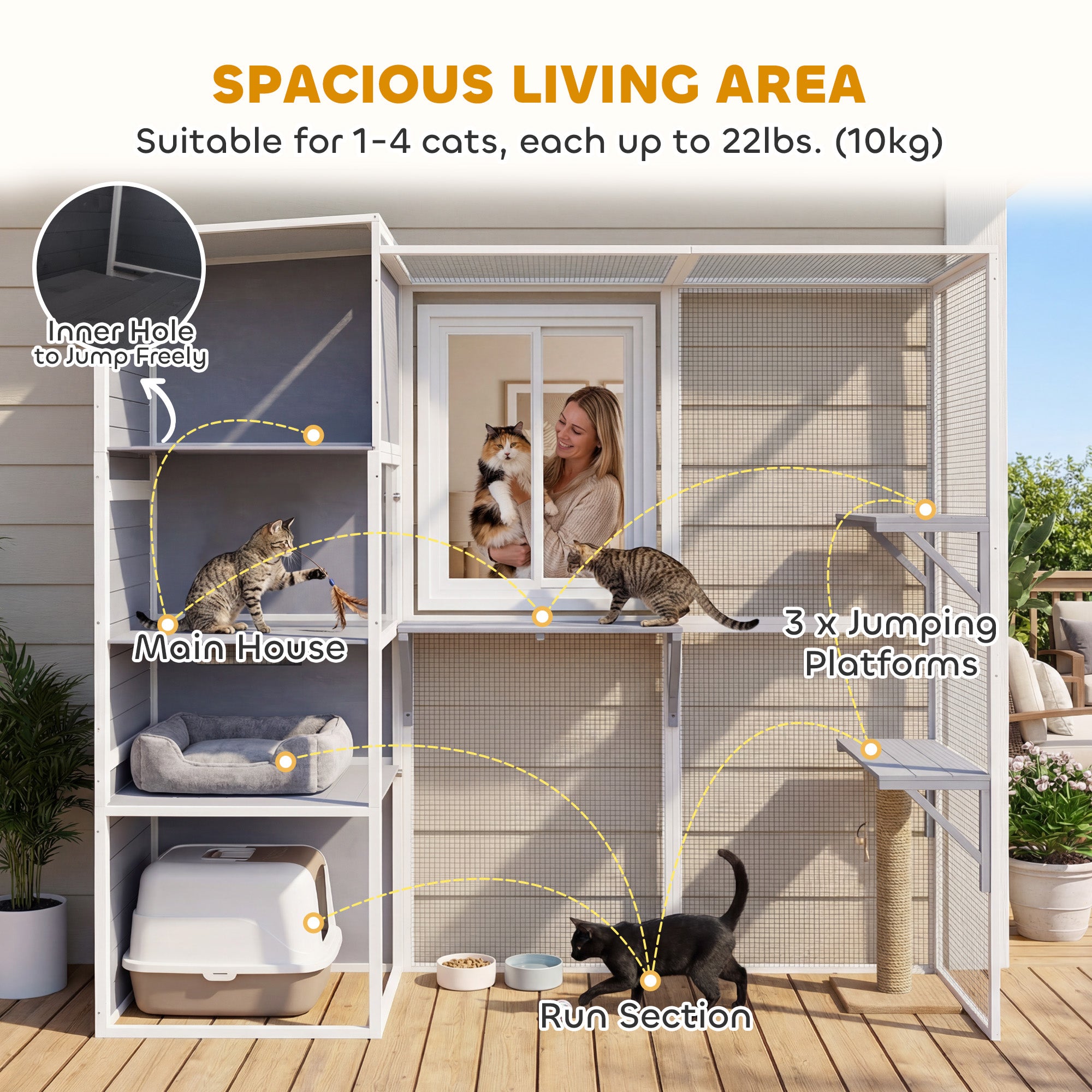 pawhut-catio-ext-rieur-4-niveaux-avec-enclos-et-parcours-gris image 6