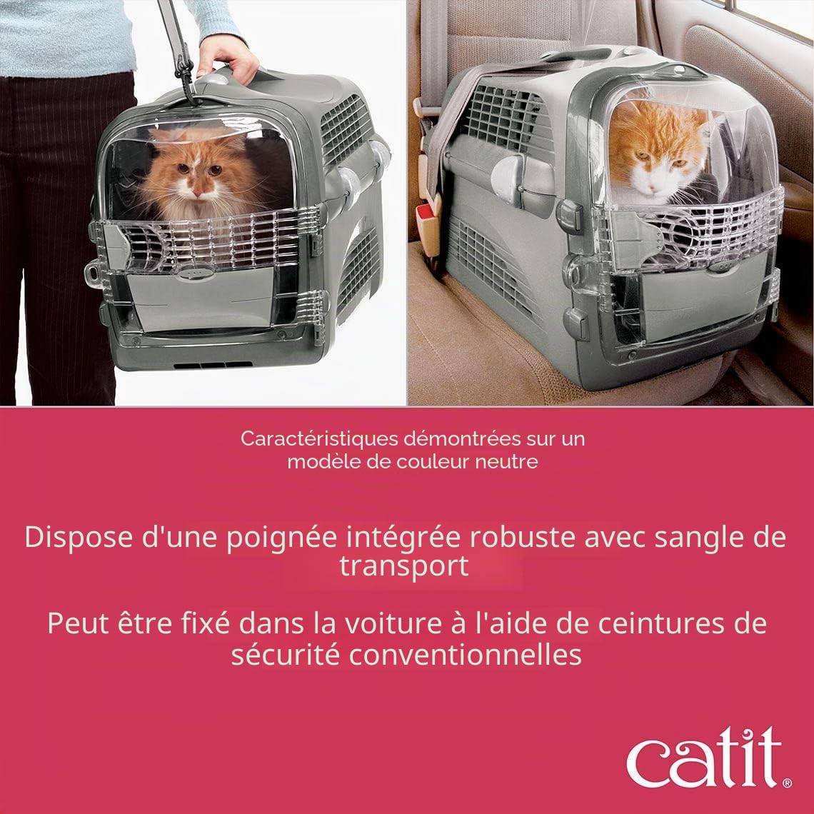 catit-cabrio-cage-de-transport-pour-chat-rouge-cerise image 3