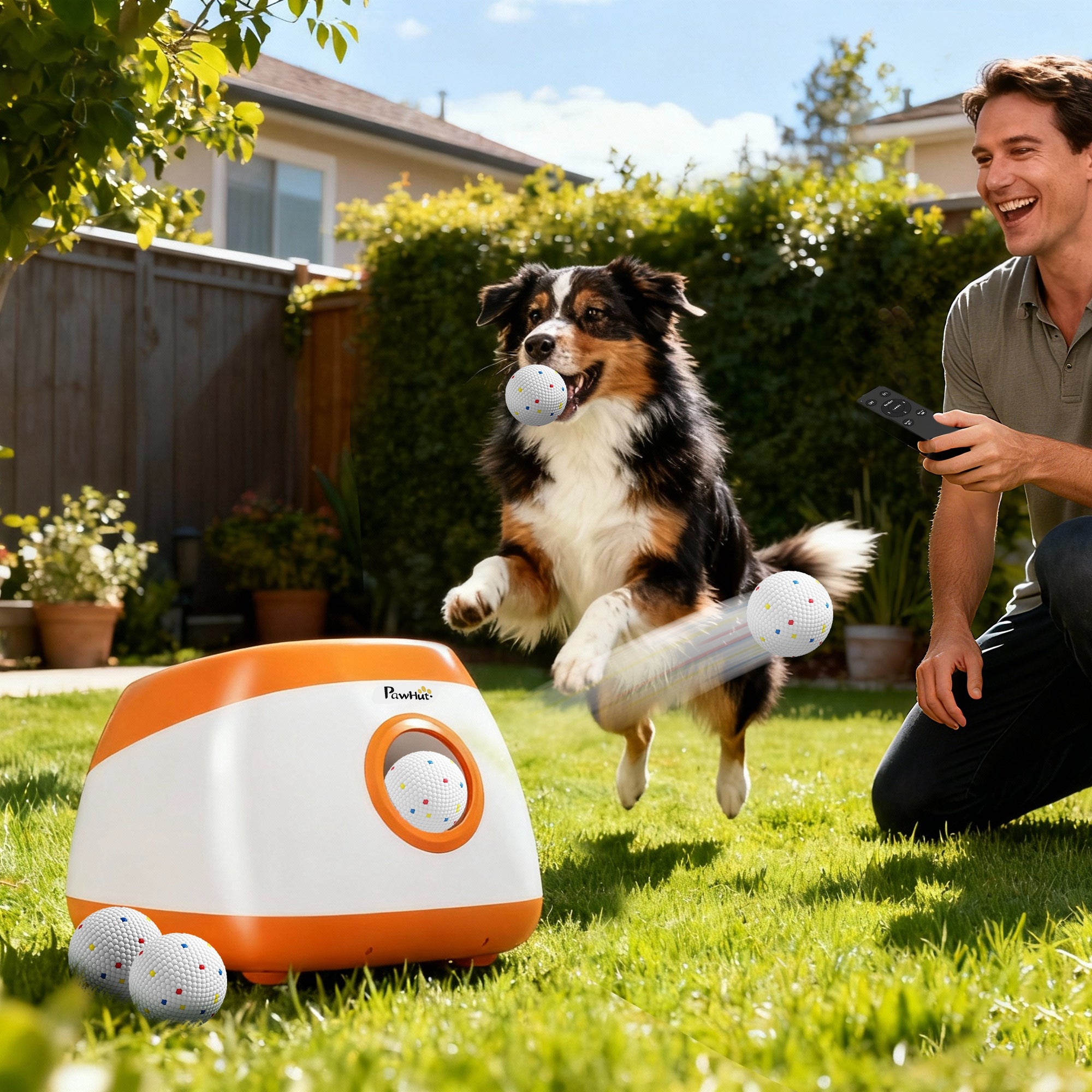 pawhut-lanceur-de-balles-automatique-pour-chien-8-24-m-rechargeable-t-l-commande image 3