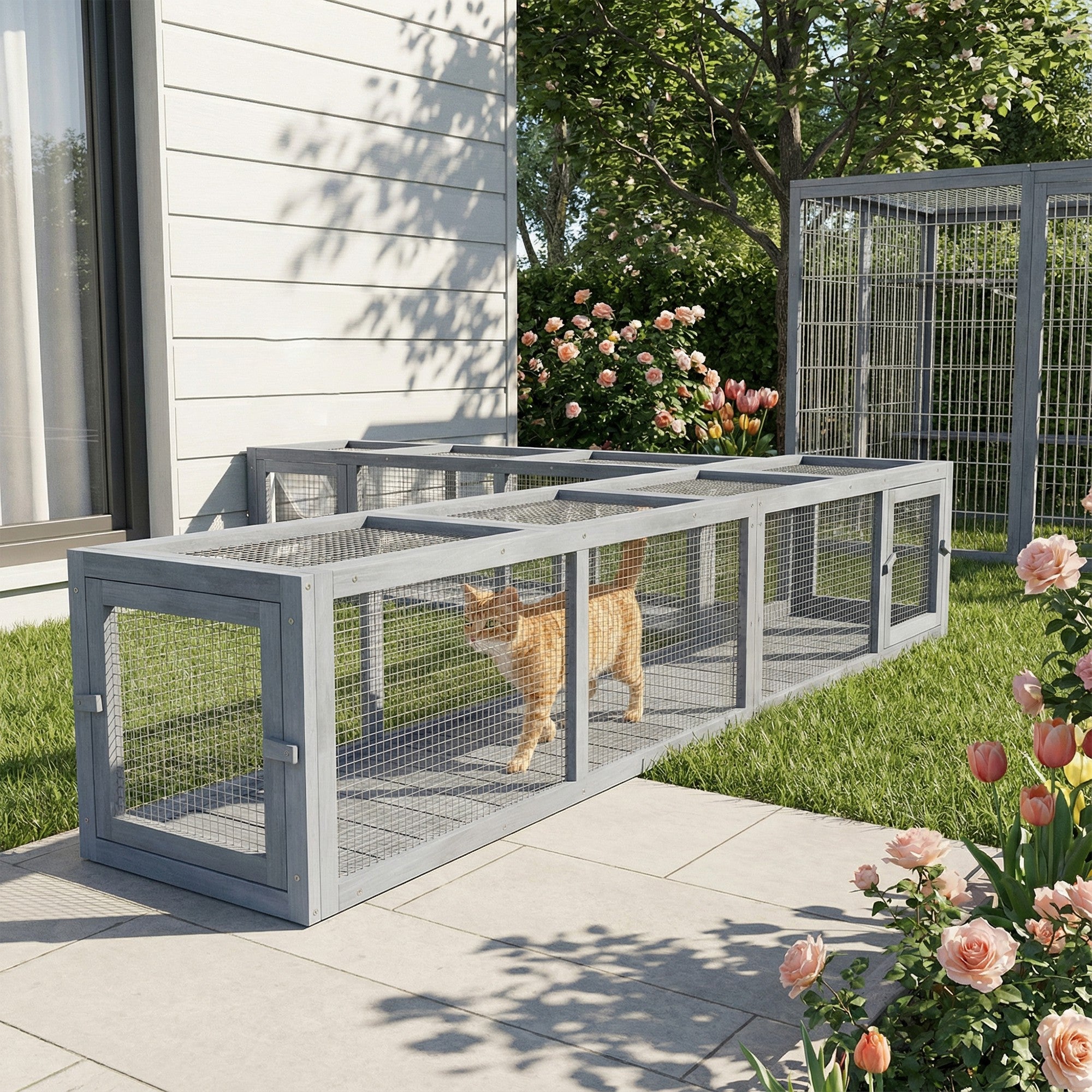 pawhut-tunnel-d-ext-rieur-pour-chat-en-bois-200-cm-79-gris-fonc image 4