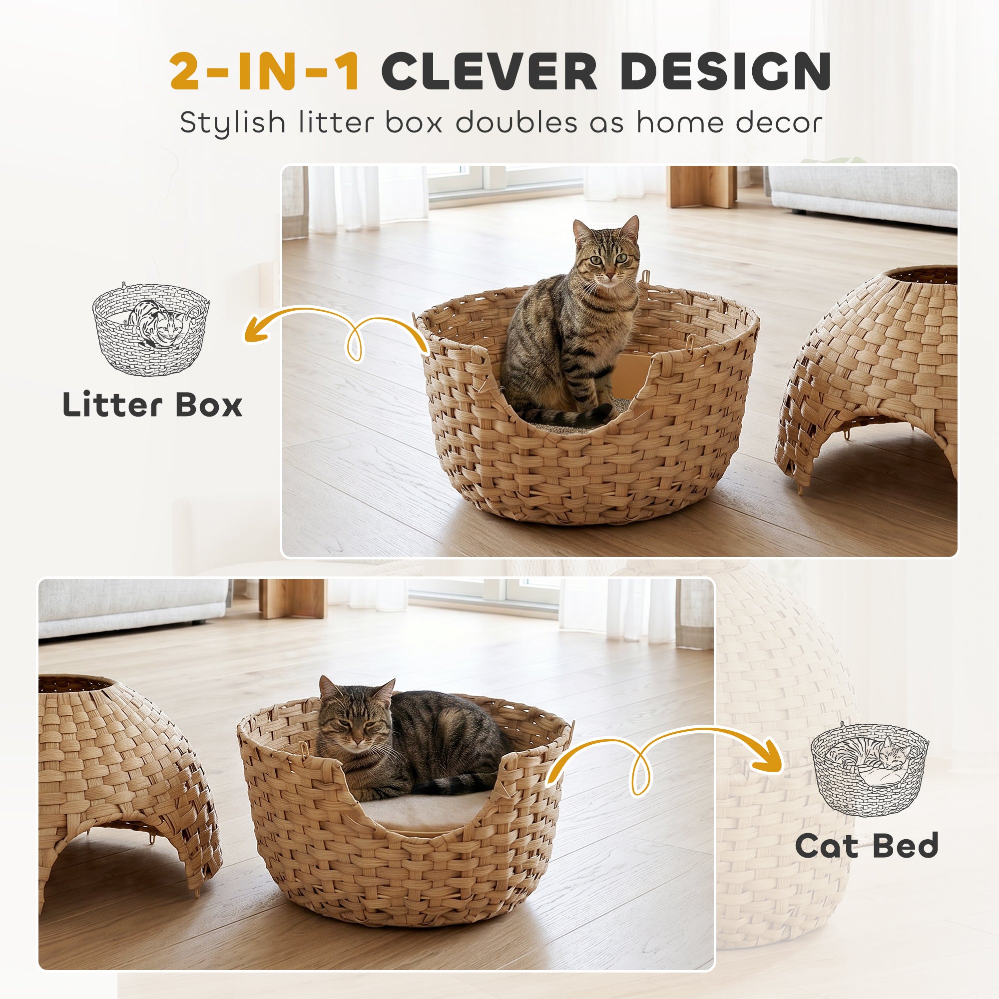 pawhut-meuble-liti-re-chat-cach-e-en-rotin-avec-plante-et-bac-inox image 6