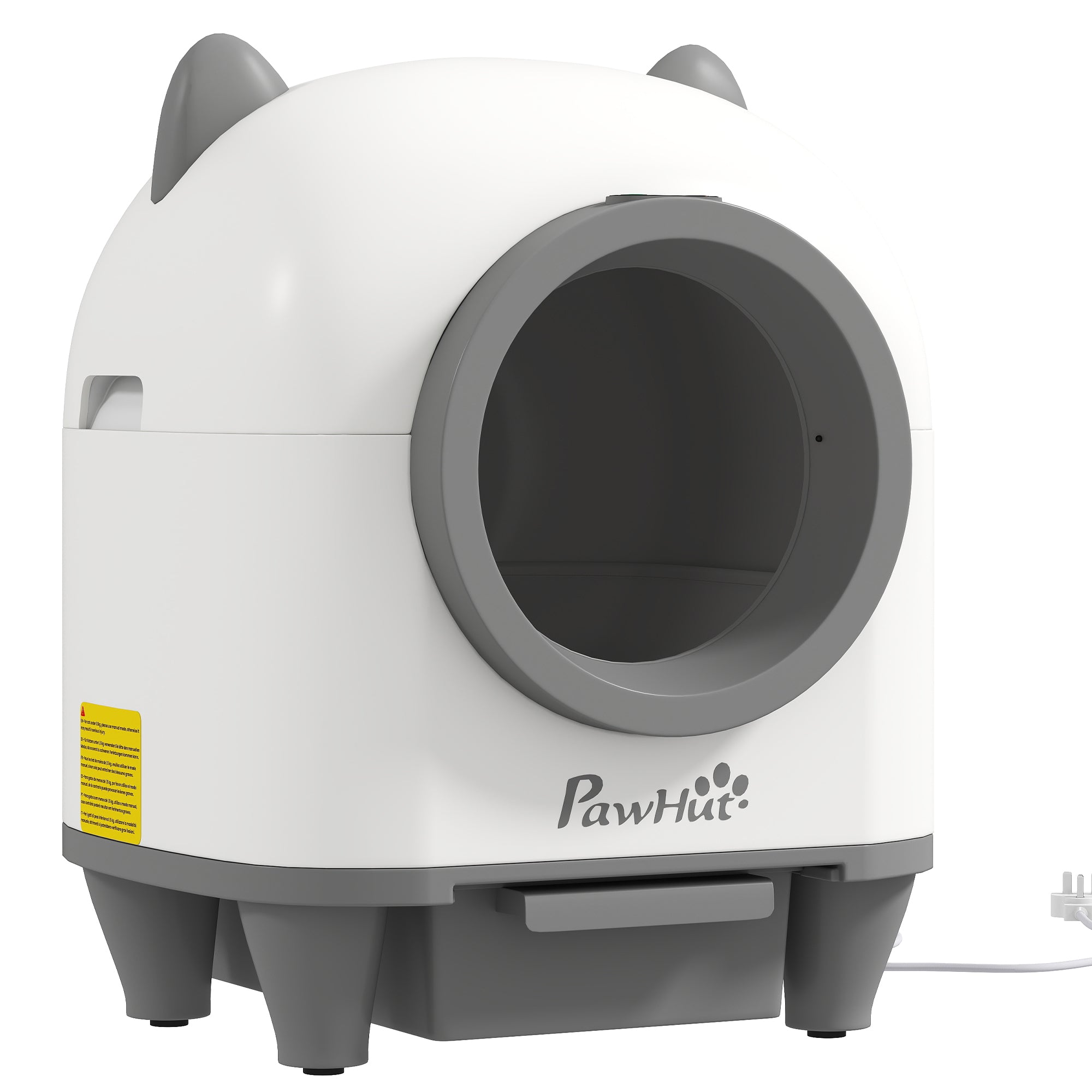 pawhut-liti-re-autonettoyante-automatique-pour-chat-80l-blanche-avec-app image 2