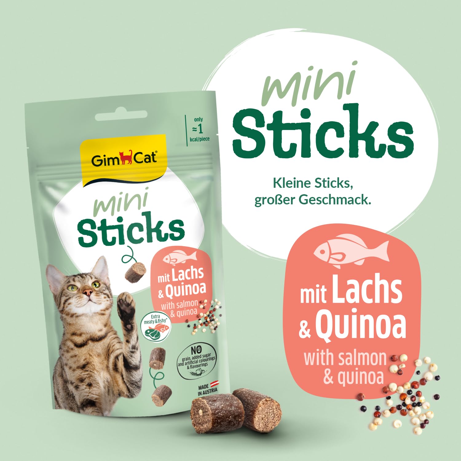 gimcat-mini-b-tonnets-saumon-quinoa-snack-pour-chat-sans-c-r-ales-1-sachet-de-50 image 2