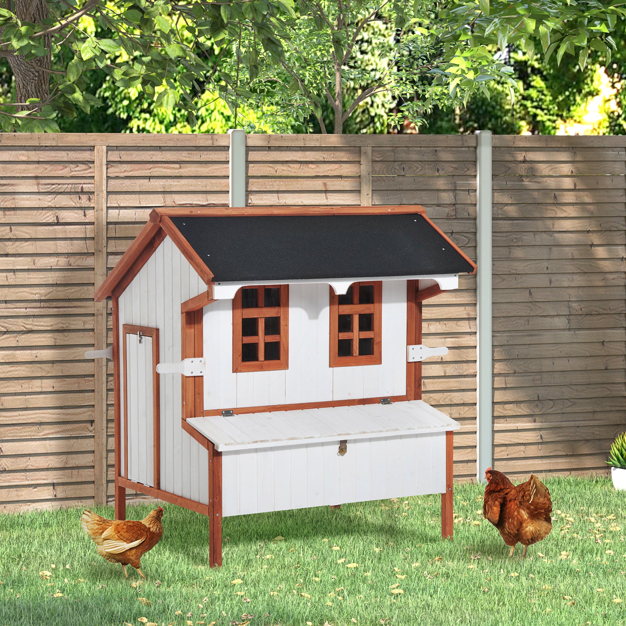 pawhut-poulailler-sur-lev-119-cm-avec-pondoir-pour-3-5-poules image 4