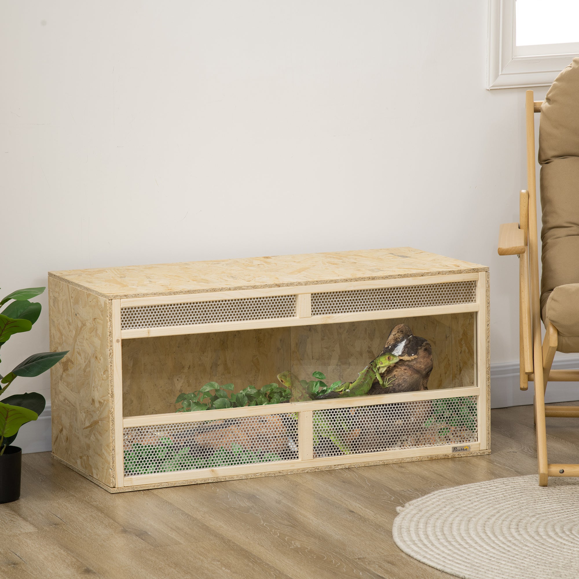 pawhut-terrarium-reptile-58-gallons-portes-coulissantes-naturel image 3
