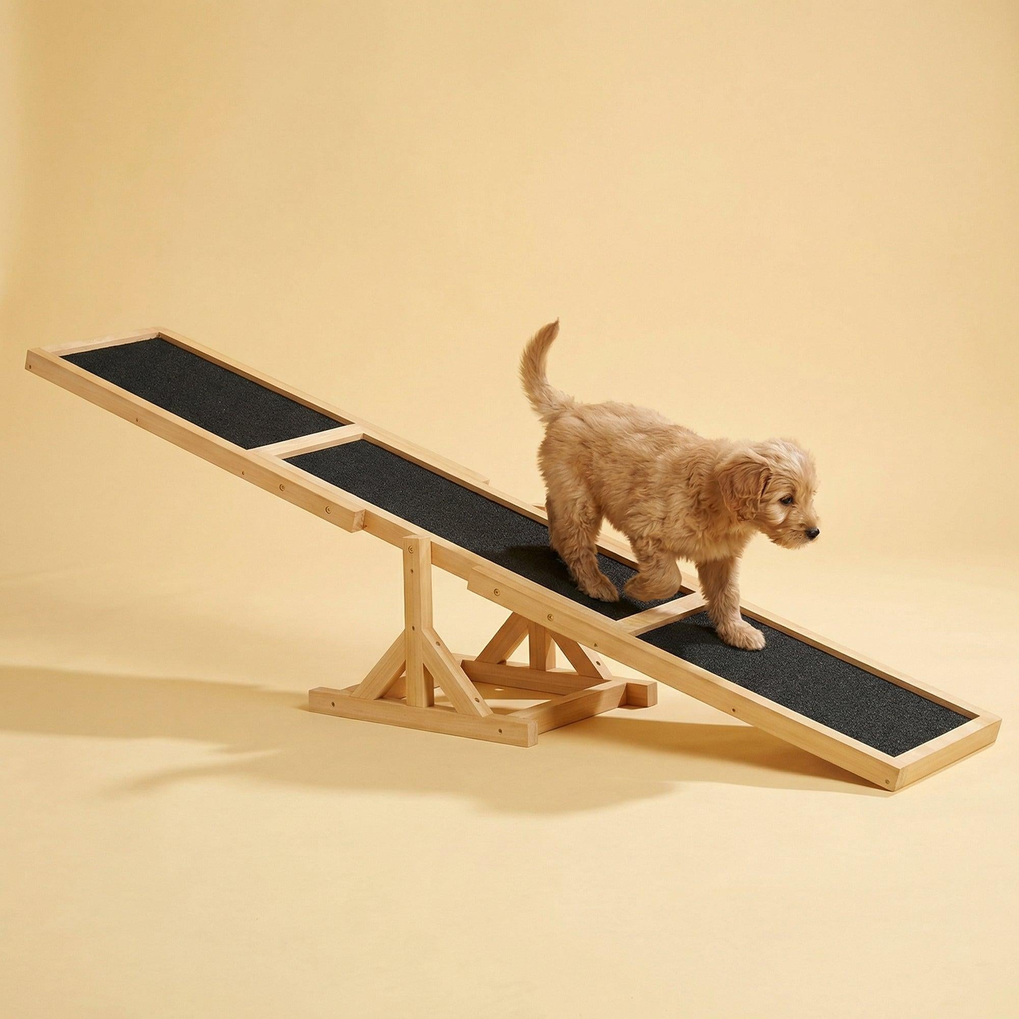 pawhut-pupstacle-bascule-agility-chien-71-en-bois-antid-rapante-jaune image 4