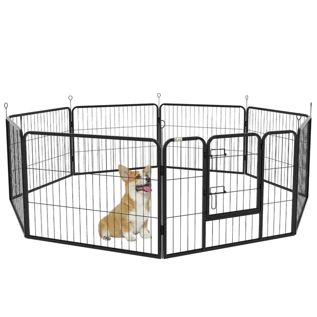 pawhut-enclos-pour-chiens-8-panneaux-60-cm-parc-modulable-int-rieur-ext-rieur-av image 1