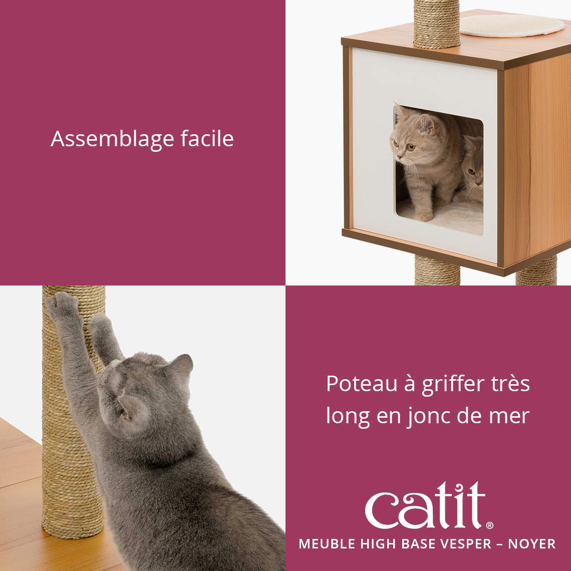 vesper-high-base-52045-arbre-chat-haut-en-noyer-avec-poteaux-sisal-et-cube-douil image 3