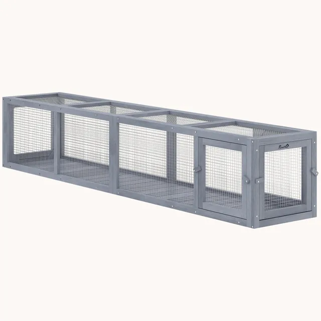 pawhut-tunnel-d-ext-rieur-pour-chat-en-bois-200-cm-79-gris-fonc image 1