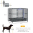 pawhut-cage-chien-robuste-43-roulettes-verrouillables-double-porte-gris image 5