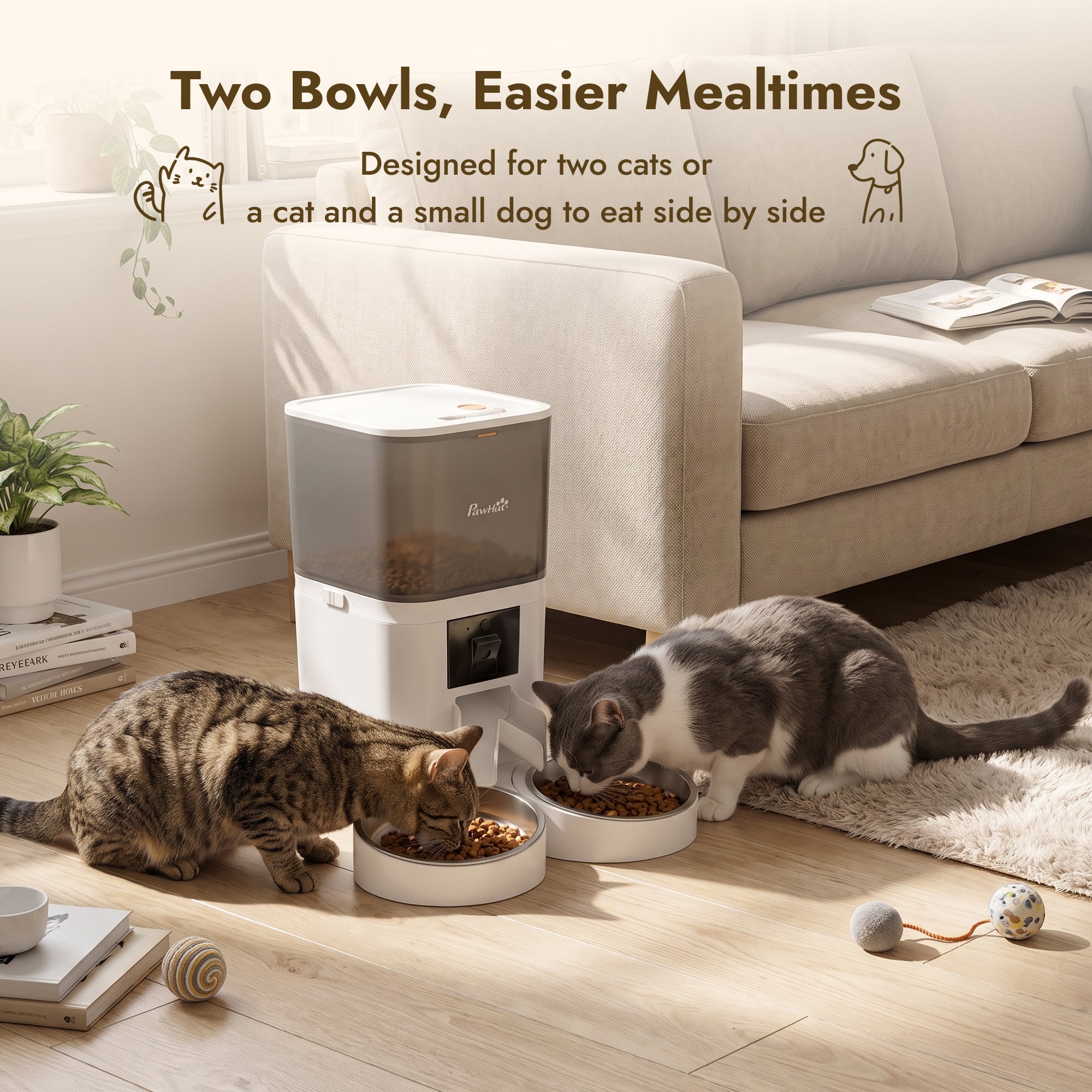 pawhut-distributeur-croquettes-intelligent-6l-avec-cam-ra-hd-pour-2-chats image 8