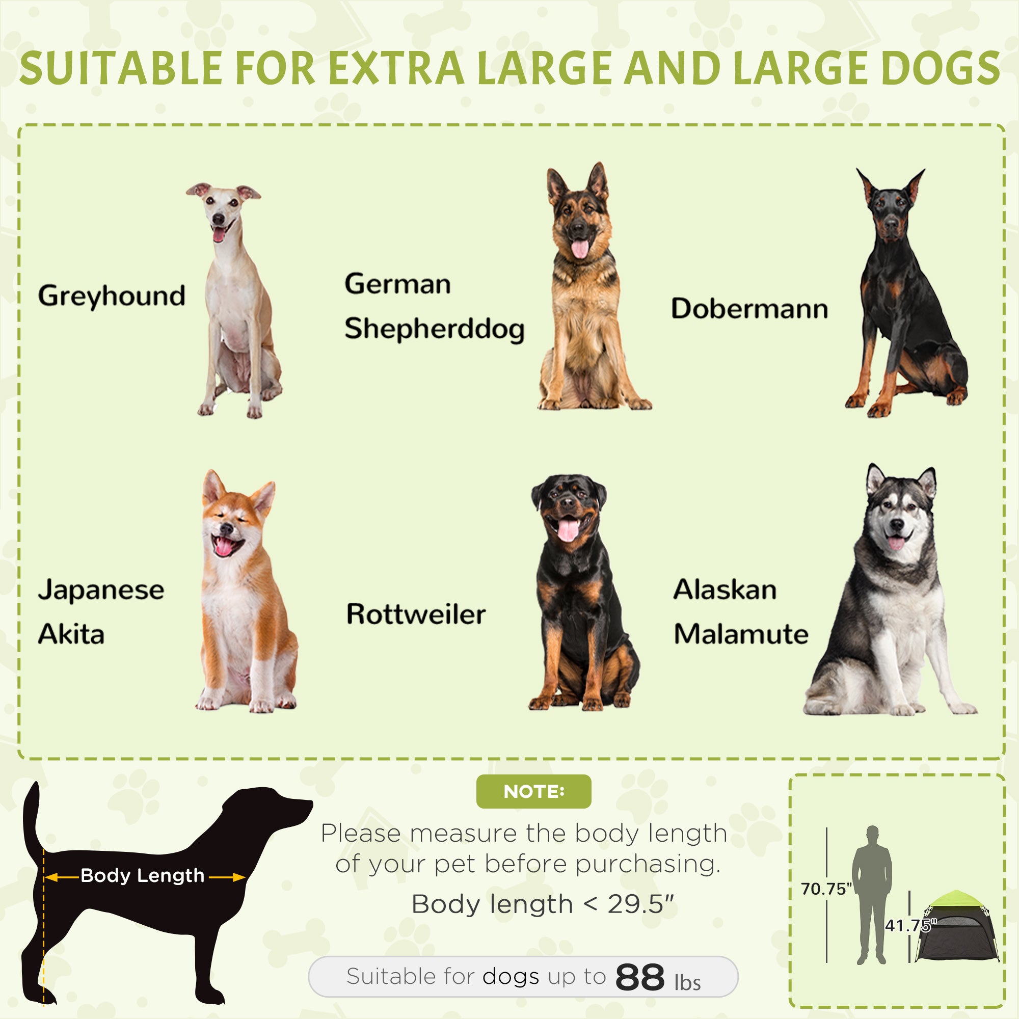 pawhut-tente-pop-up-pour-grand-chien-verte-avec-sac-de-transport image 6