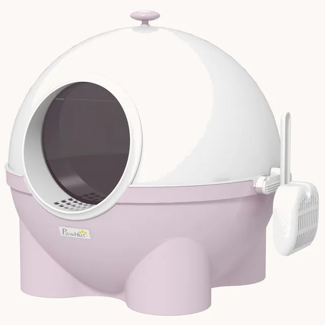 pawhut-bac-liti-re-ferm-xxl-avec-porte-et-p-dale-rose-clair image 1