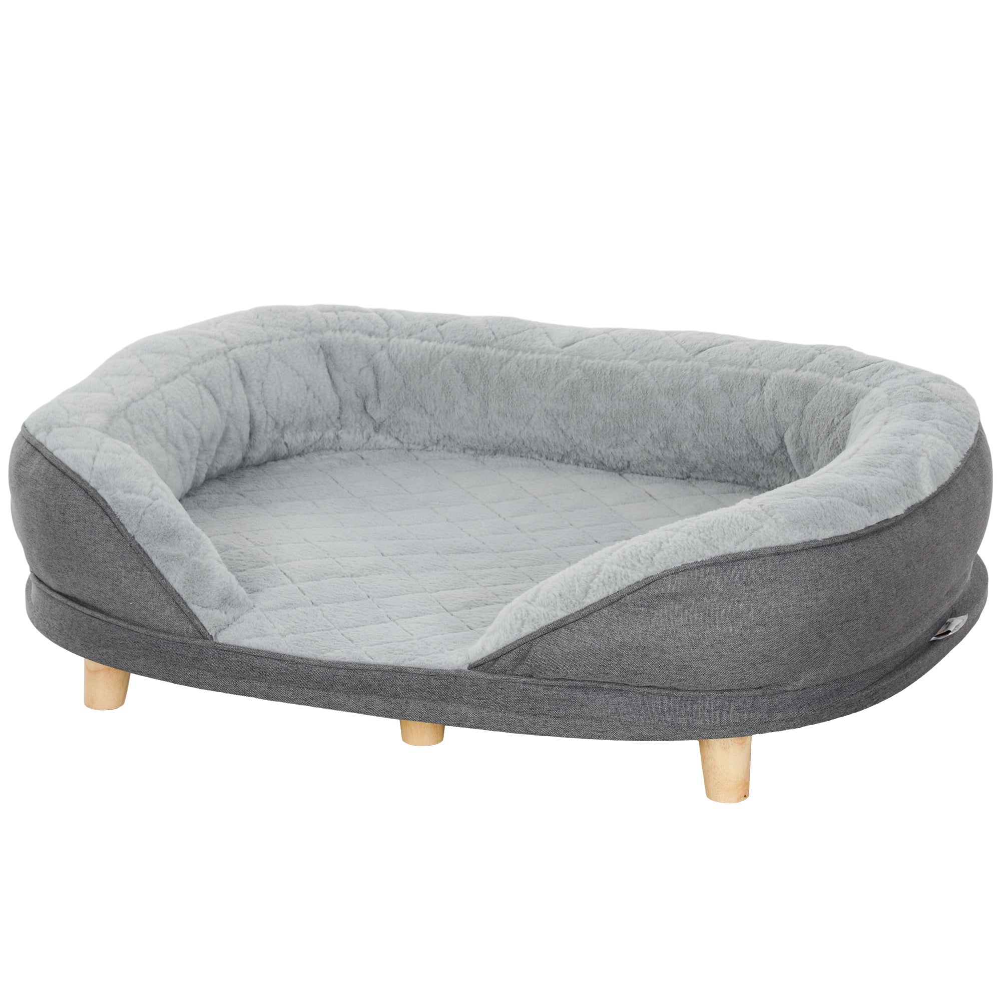 pawhut-canap-lit-chien-large-avec-housse-lavable-gris image 2
