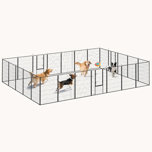 pawhut-parc-modulable-24-panneaux-113-cm-avec-porte-verrouillable image 1