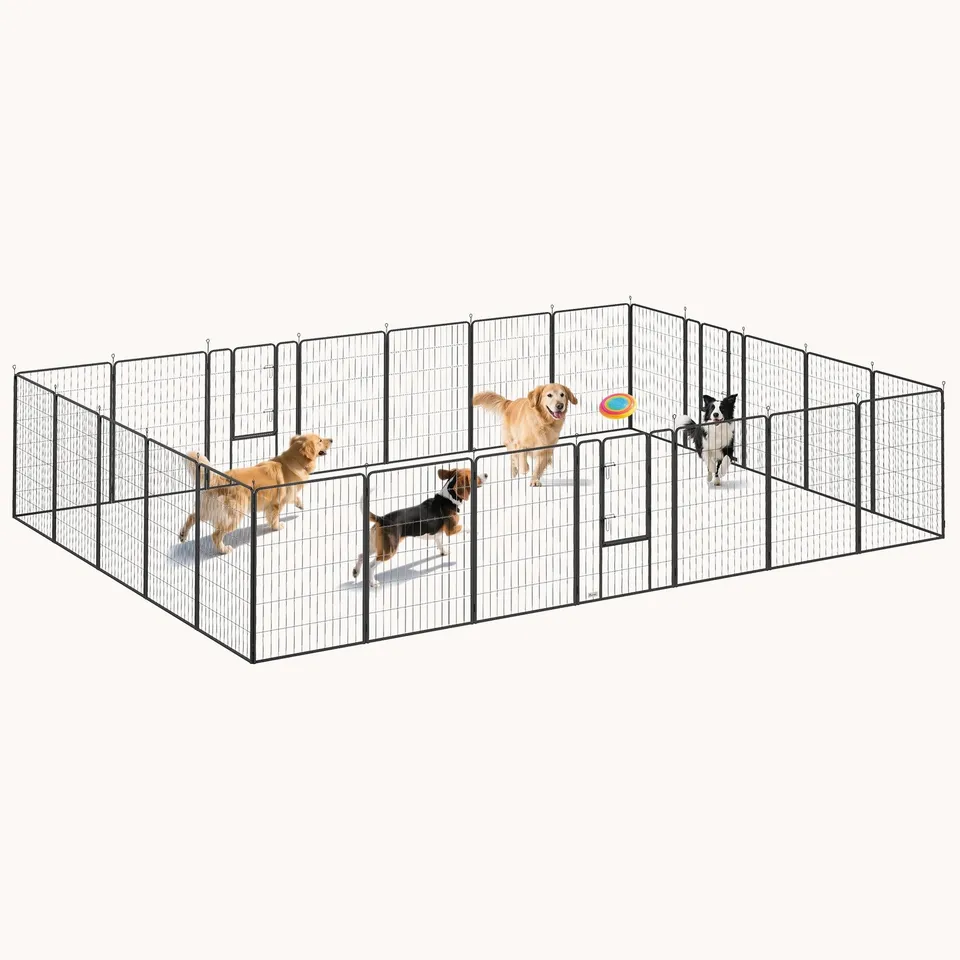pawhut-parc-modulable-24-panneaux-113-cm-avec-porte-verrouillable image 1