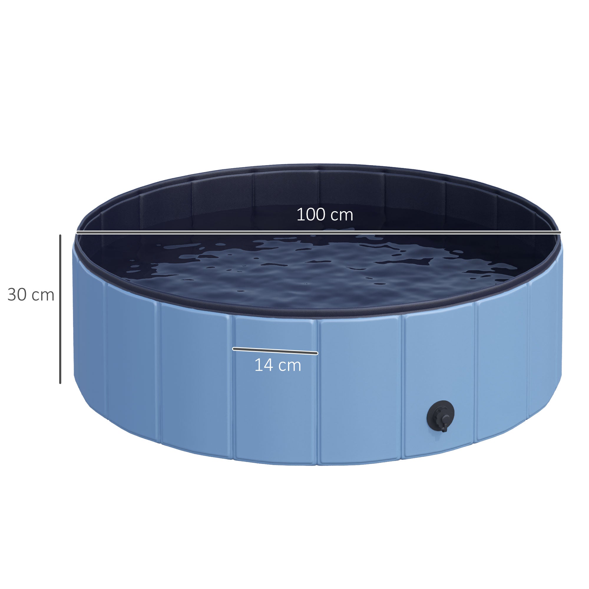 pawhut-piscine-pliable-pour-chien-bleue-100-x-30-cm-avec-vidange-et-fond-antid-r image 5