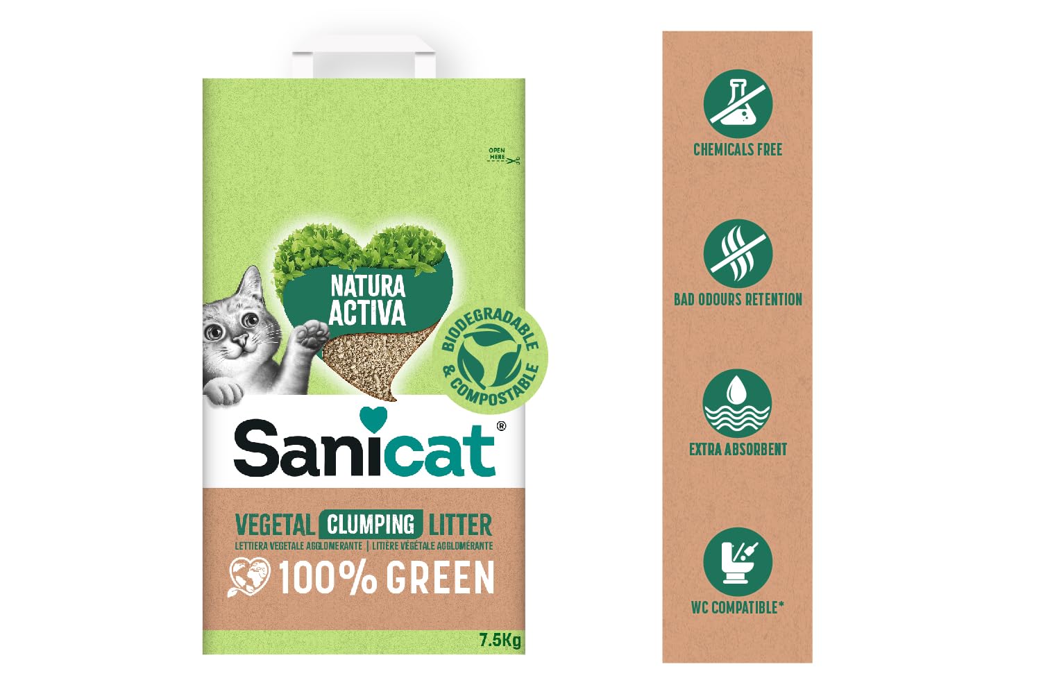 sanicat-natura-activa-100-green-liti-re-v-g-tale-agglom-rante-4-x-2-5-kg image 2