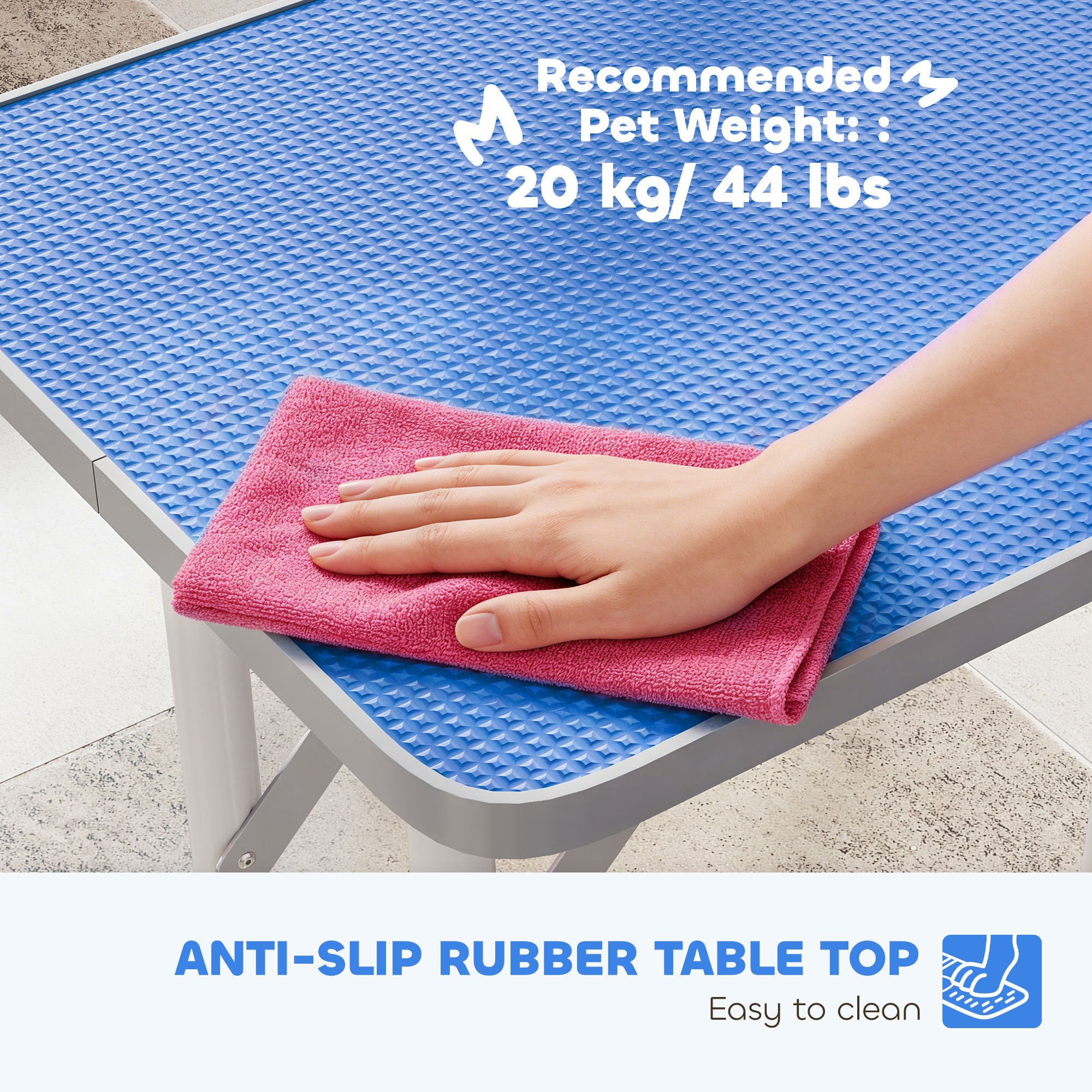 pawhut-table-de-toilettage-pliable-32-avec-bras-r-glable-et-dessus-antid-rapant- image 8