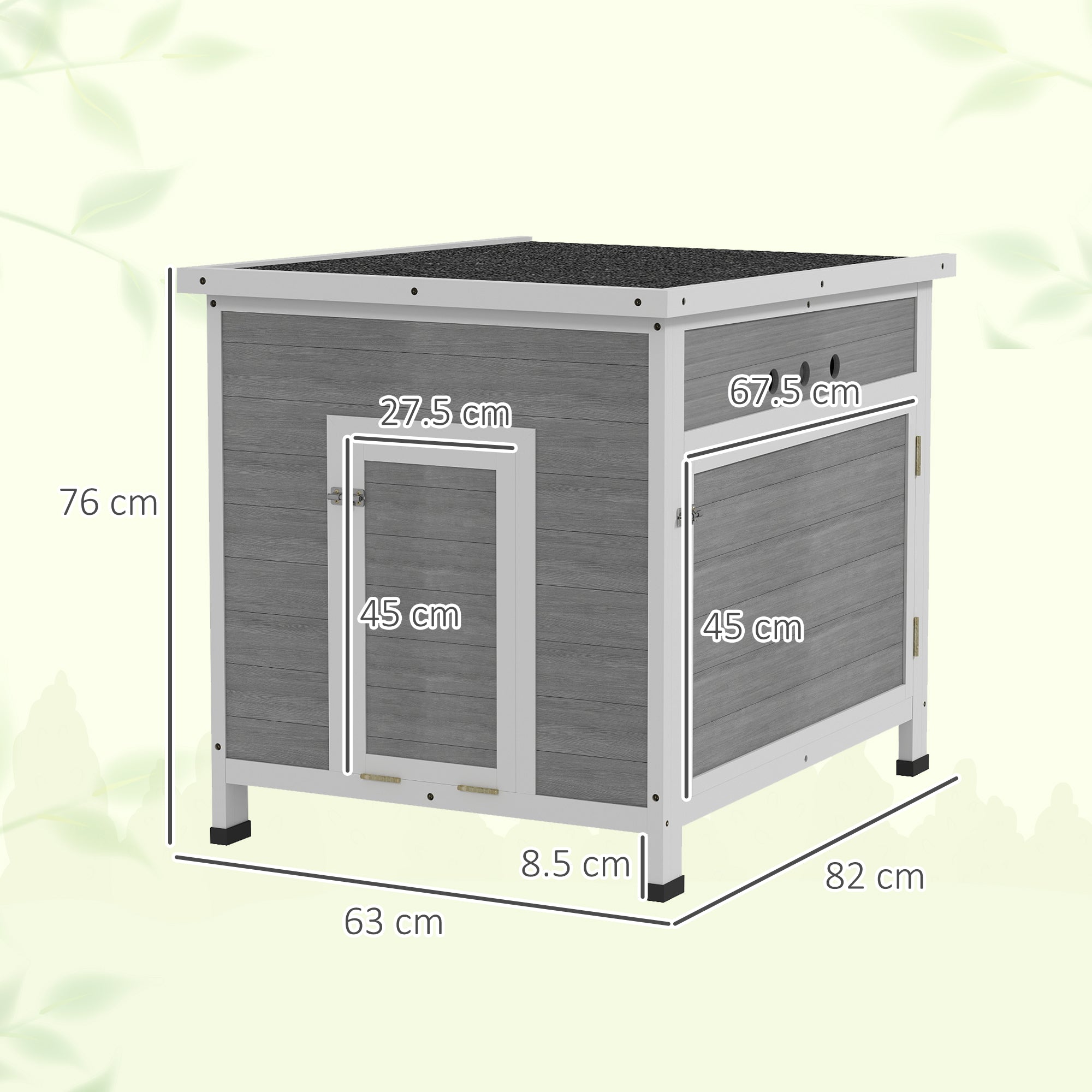 pawhut-maison-canards-2-4-canards-en-bois-double-portes-gris-clair image 5