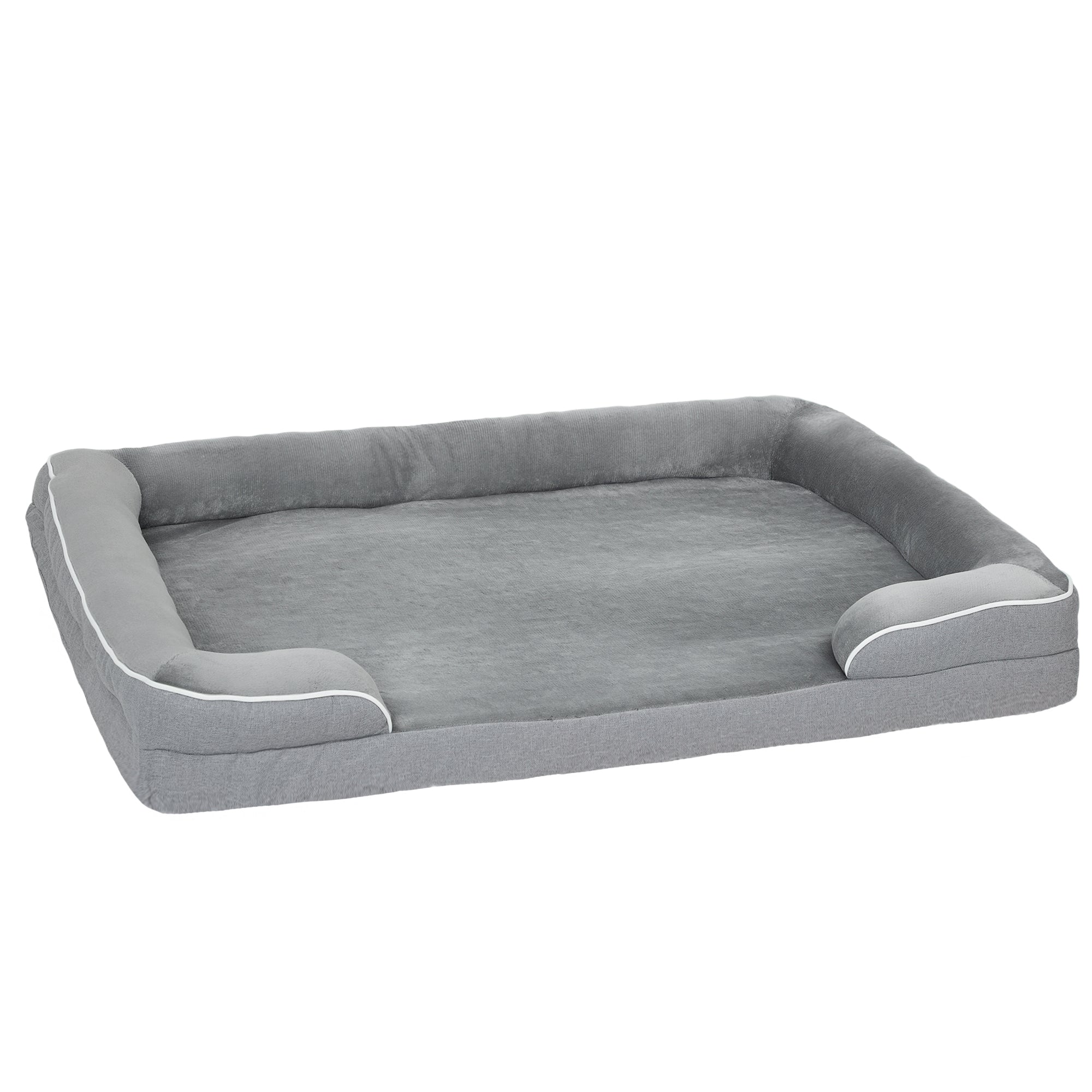 pawhut-canap-lit-orthop-dique-pour-chien-en-gel-m-moire-avec-housse-lavable-gris image 2