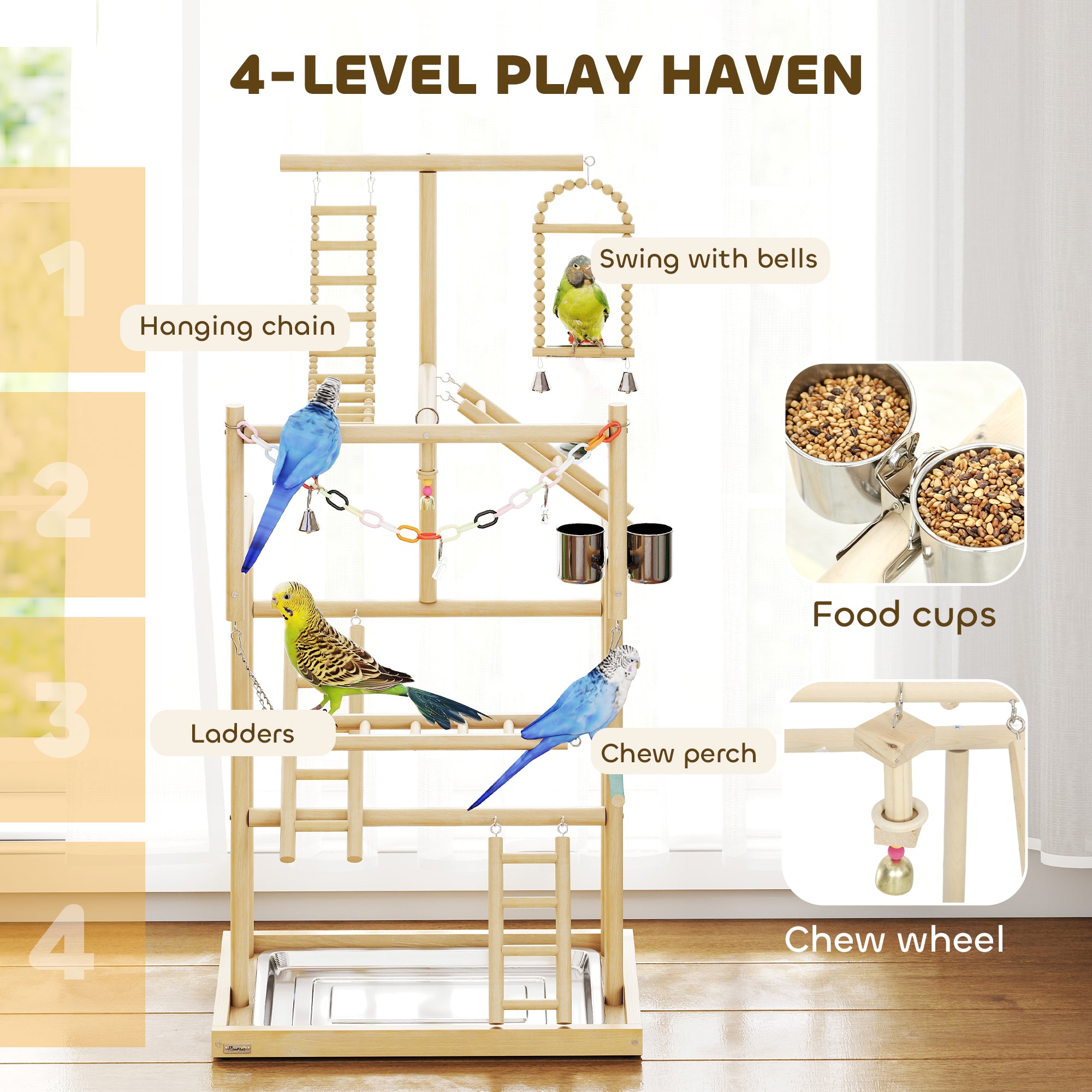 pawhut-aire-de-jeu-perroquet-en-bois-95-cm-avec-chelles-jouet-cha-ne-et-mangeoir image 7