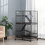 pawhut-cage-petits-animaux-50-5-tages-avec-hamac-et-6-portes-argent image 3
