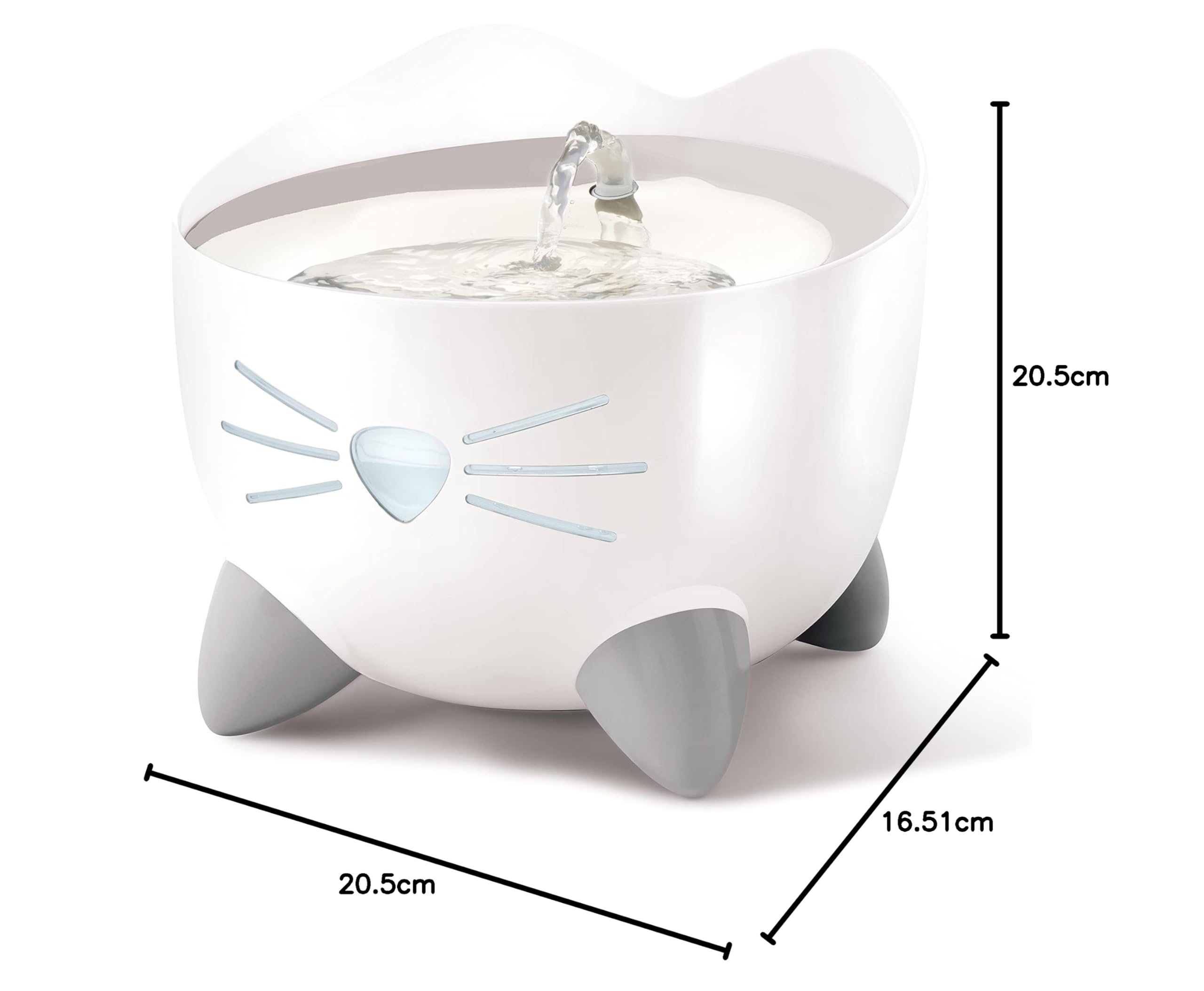 catit-pixi-fontaine-eau-en-acier-inoxydable-pour-chat-2-5-l-blanc image 8