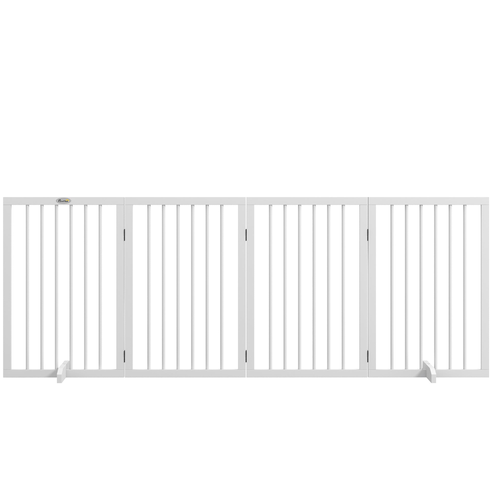 pawhut-barri-re-pour-chiens-4-panneaux-bois-pliable-blanc-autoportante image 2