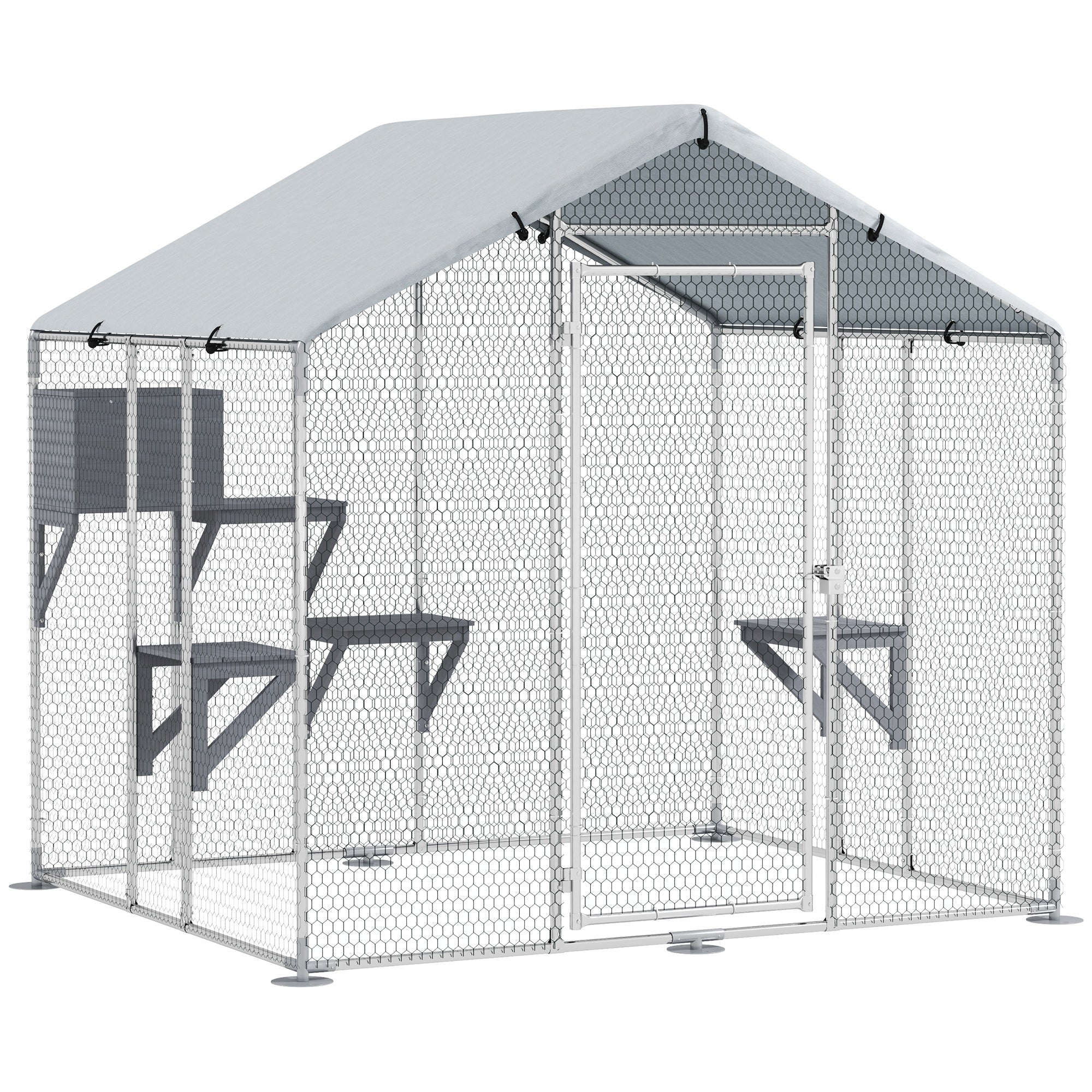 pawhut-catio-enclos-ext-rieur-79-3-4-m-pour-jusqu-5-chats image 2